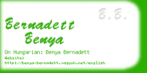 bernadett benya business card